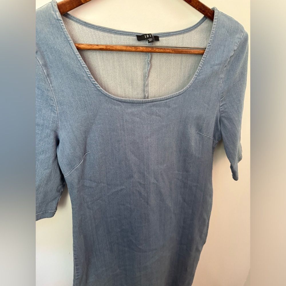 Iris Women’s Bodycon Mini Denim Dress Retro 3/4 Sleeve Size Xl Acedemia Classic — image 7 of 8
